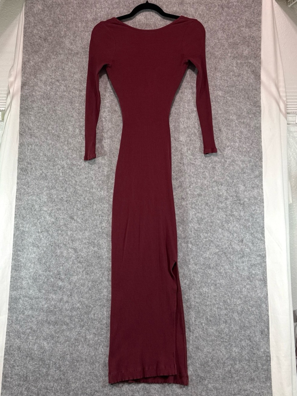 Free People Women's Long Sleeve Maxi Dress in Burgundy